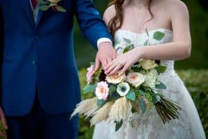 boho bouquet, pampas grass bouquet, anemone bouquet, blush and navy bouquet, blush and navy wedding, portland wedding florist, oregon wedding florist
